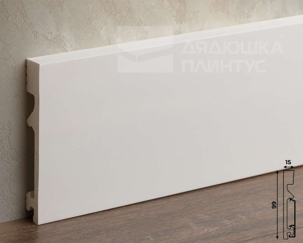 Плинтус СОЛИД 1 UHD 28/100С 99*15*2000 Белый под покраску