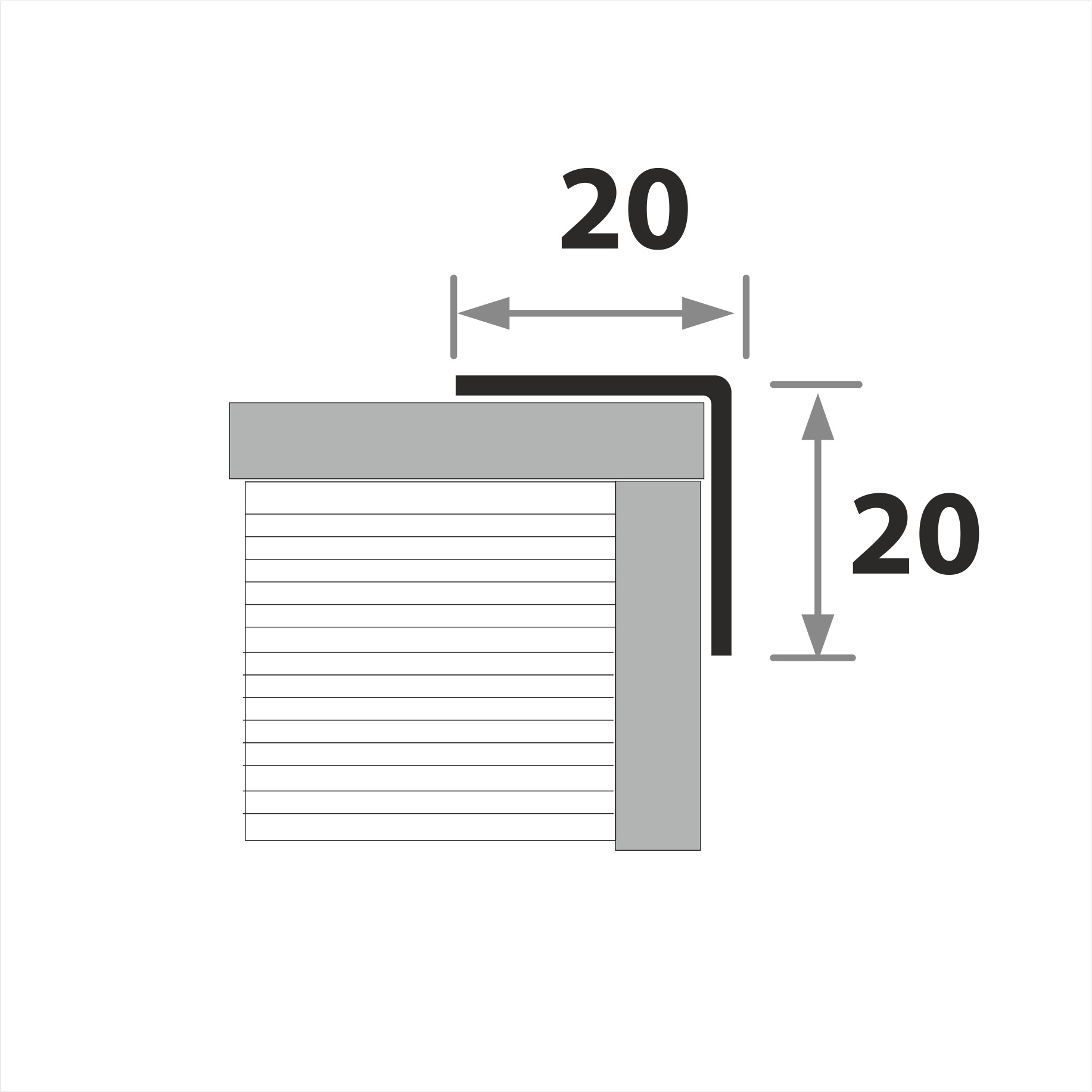 Профиль окантовочный ПУ 20НСК(304).2700.001 2,7 м Серебро