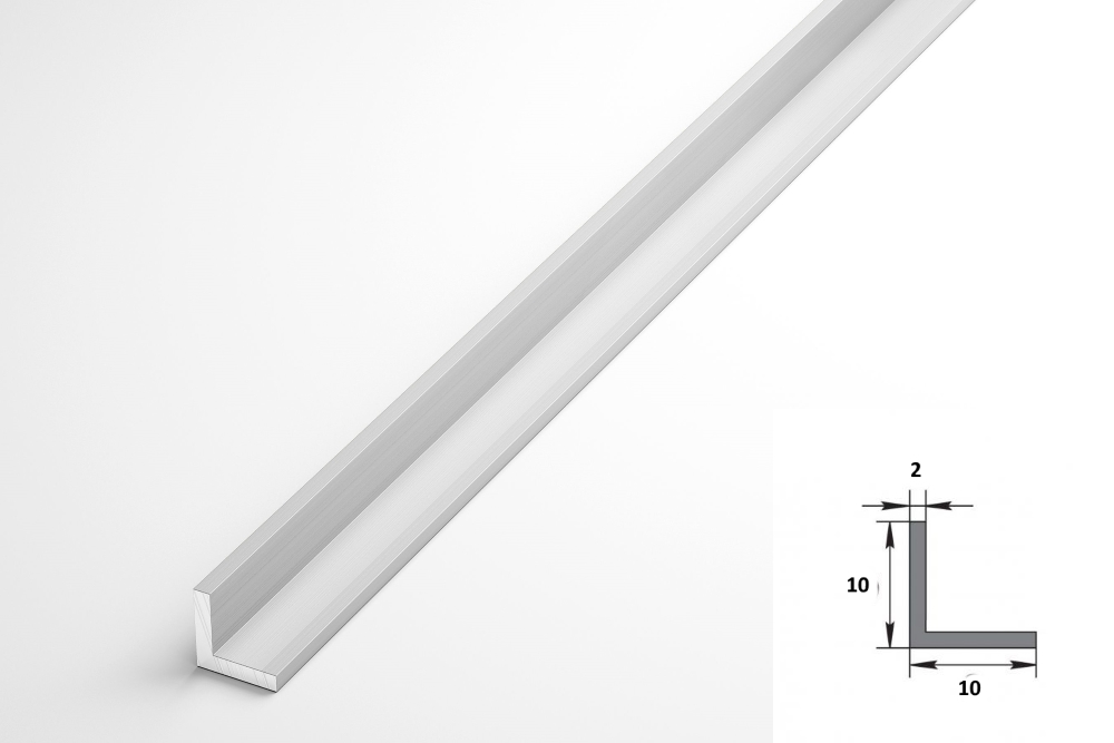 Уголок равнополочный 10х10 мм Уп 02.2000.500 Без окраса