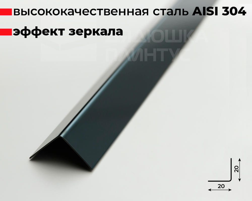 Профиль окантовочный ПУ 20НСЗ(304).2700.015 2,7 м Черный