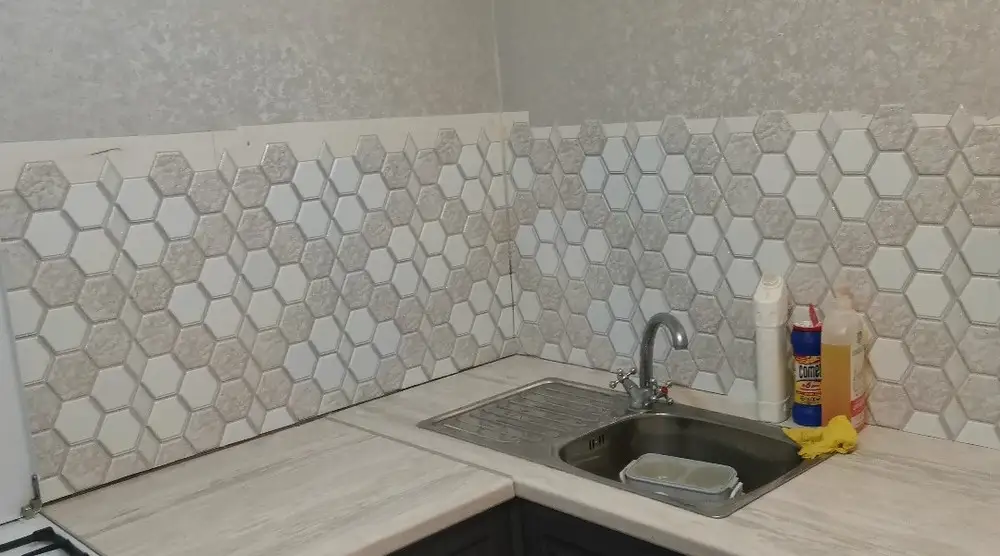 Панель ПВХ ГРЕЙС 973*492 10шт/уп Шестигранник Хмари. Цена указана за 4,8 м²