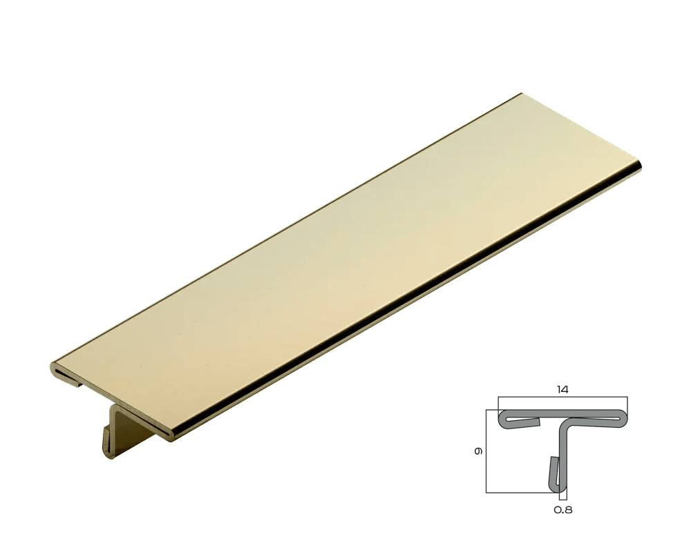PVS90-05 Профиль Т-образный нержавеющая сталь Золото зеркальное 14мм х 2.7м