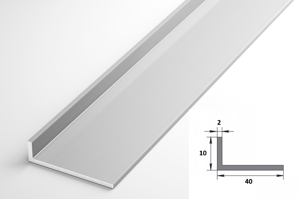 Уголок разнополочный 40х10 мм Уп 13.2000.500 Без окраса