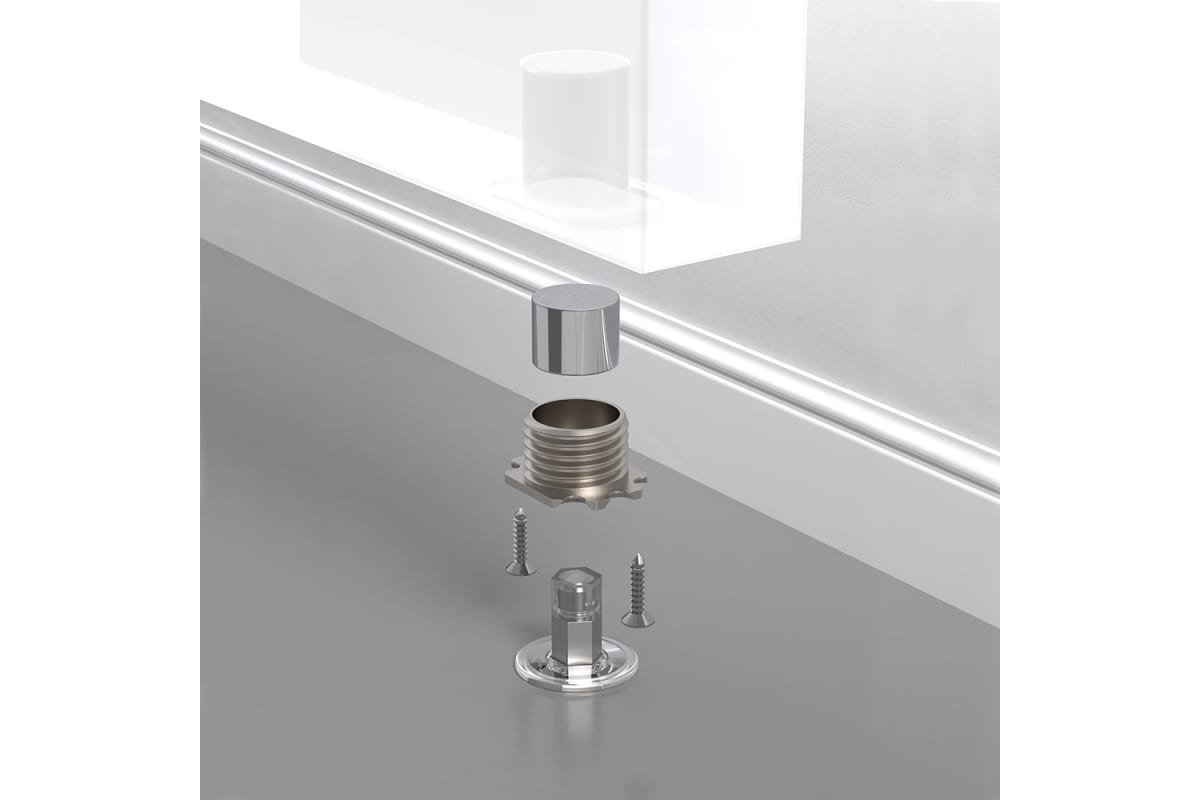 Упор  дверной скрытый STELS TR Прозрачный (45893) (ARMADILLO)