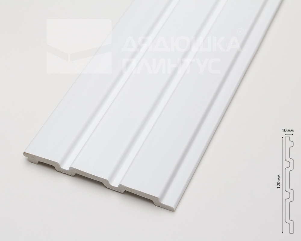 Панель вспененный полистирол ГРЕЙС 3D RAIL 120*2700 мм Белая