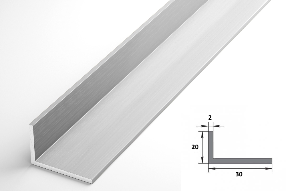 Уголок разнополочный 30х20 мм Уп 11.2000.500 Без окраса