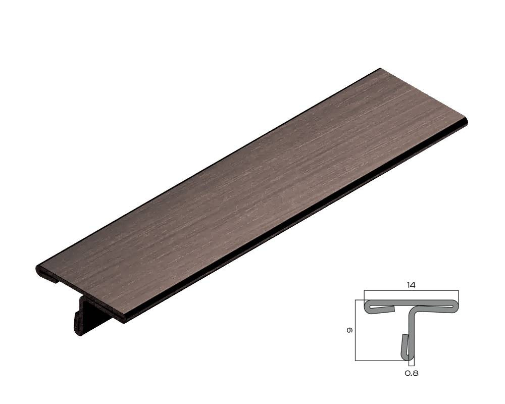 PVS90-06 Профиль Т-образный нержавеющая сталь Антик браш светлый 14мм х 2.7м