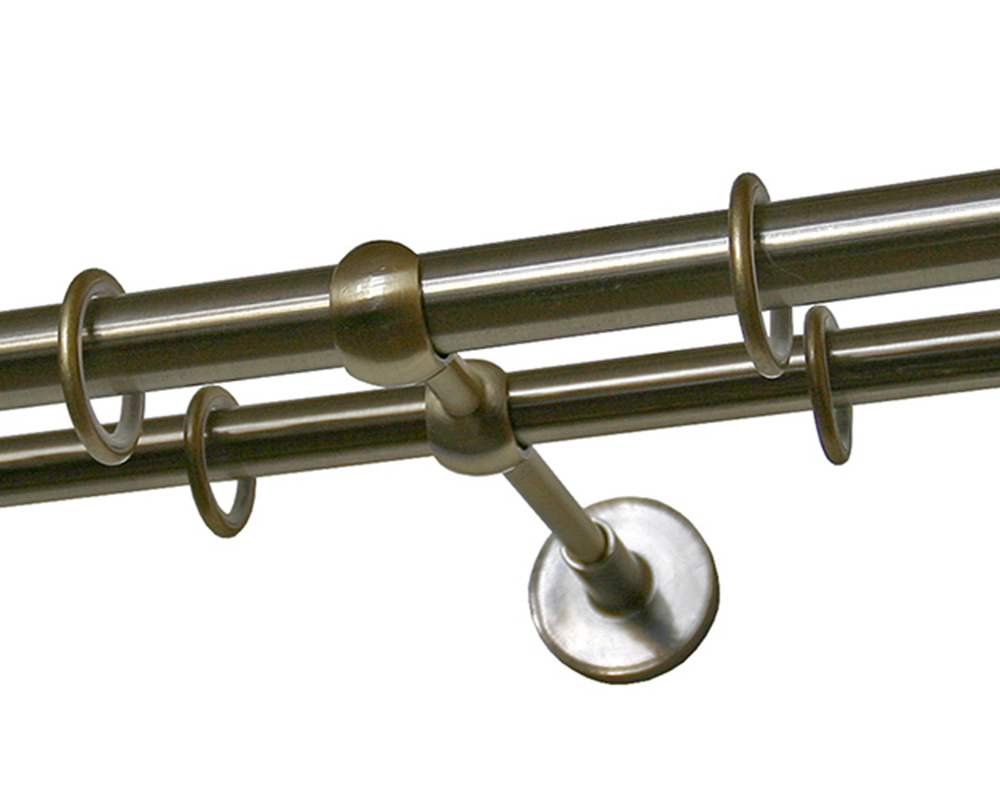 Карниз двухрядный кованый УЮТ d16мм 2,4м Бронза