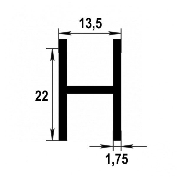 Двутавр 22х13,5х22 мм Дт 03.2000.501л Серебро. Цена за 5 штук.