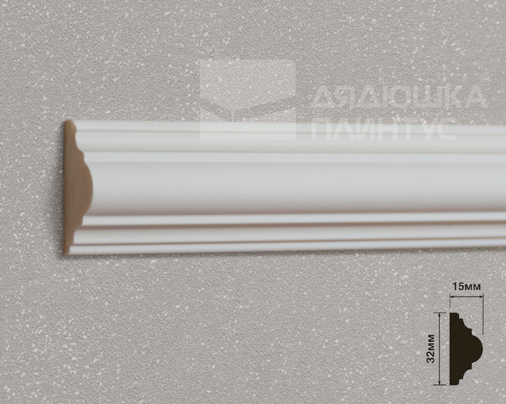 Молдинг из полистирола высокой плотности HI WOOD D32V1 32мм х 15мм х 2,0м.