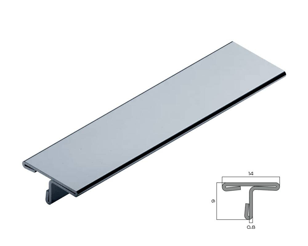PVS90-03 Профиль Т-образный нержавеющая сталь Зеркальный 14мм х 2.7м
