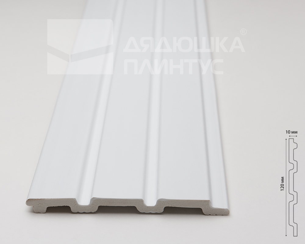 Панель вспененный полистирол ГРЕЙС 3D RAIL 120*2700 мм Белая
