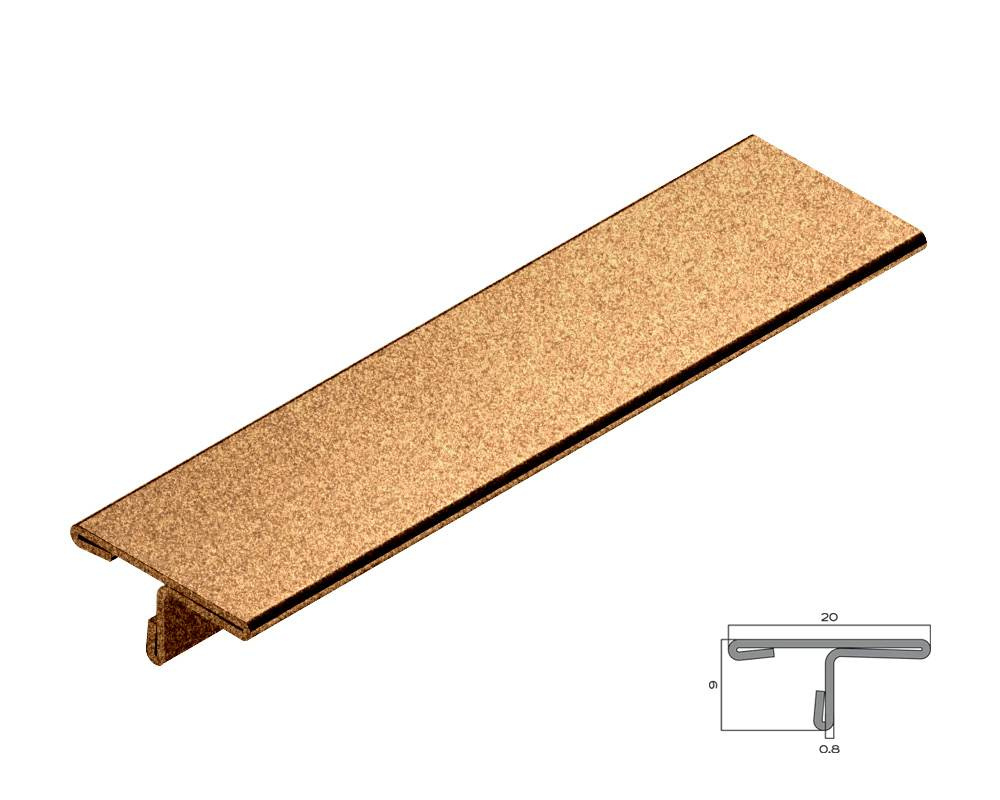 PVS91-16 Профиль Т-образный нержавеющая сталь Песок матовый 20мм х 2.7м