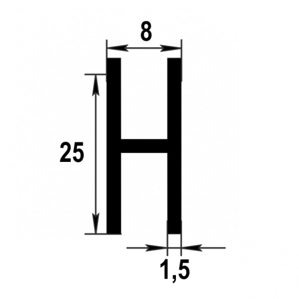 Двутавр 25х8х25 мм Дт 04.2000.504л Бронза. Цена за 5 штук.
