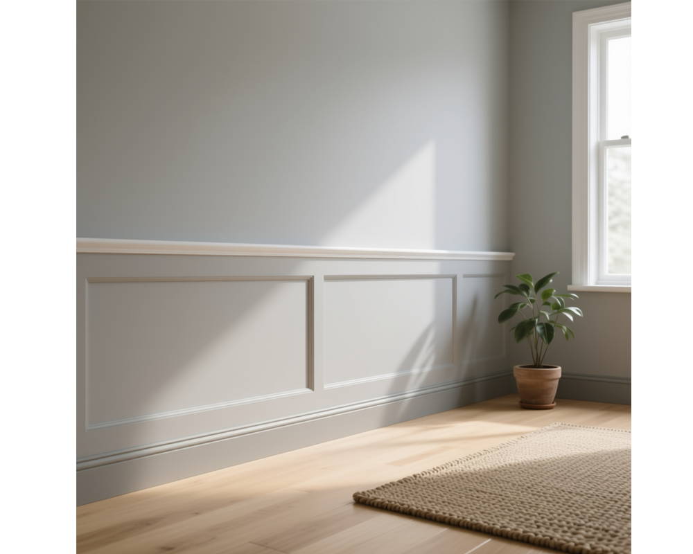 Плинтус из полистирола высокой плотности Волшебная палочка . 80мм 2м. RAL 9003. Окрашенная