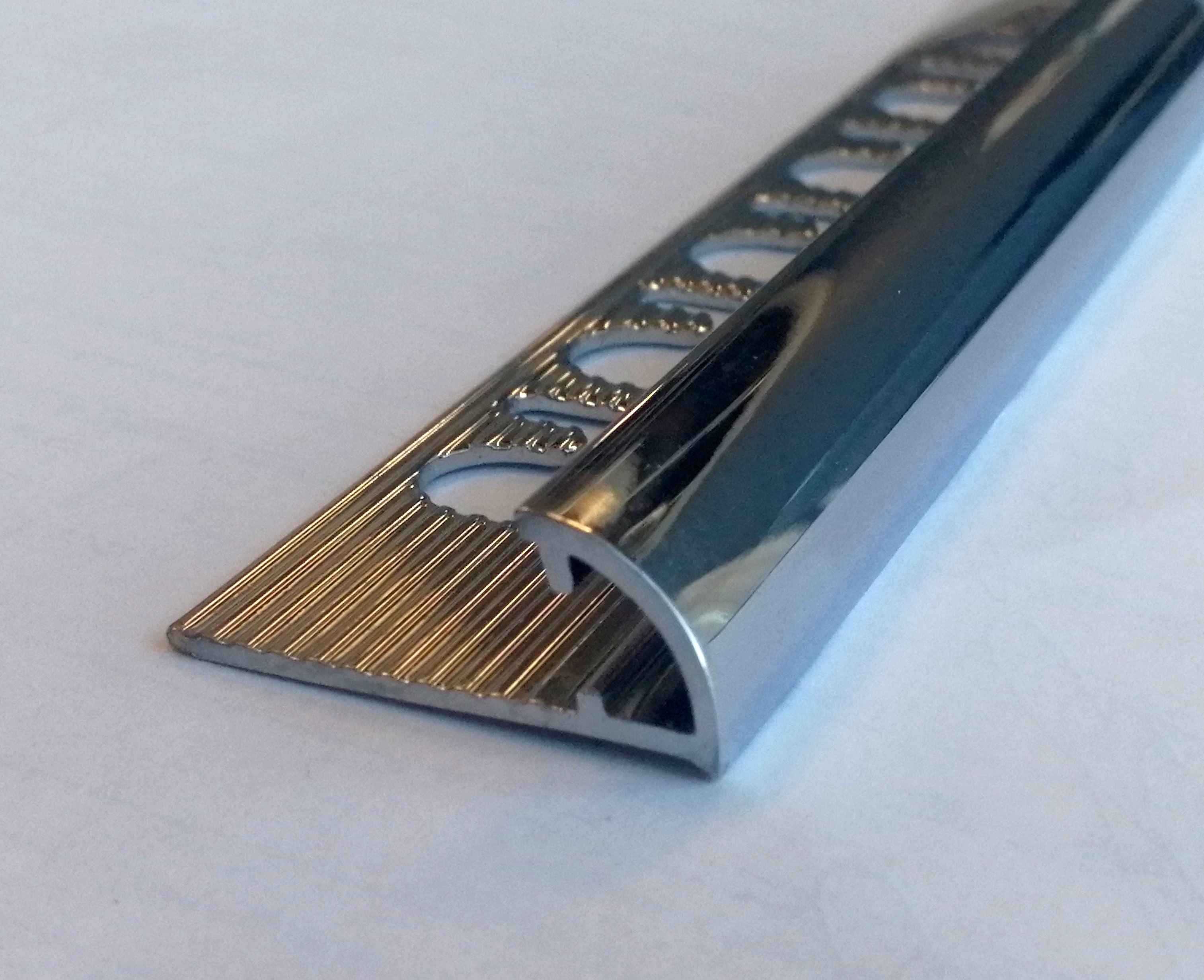 Профиль для плитки латунный PVL17 10 мм х 2,7 м Хромированый