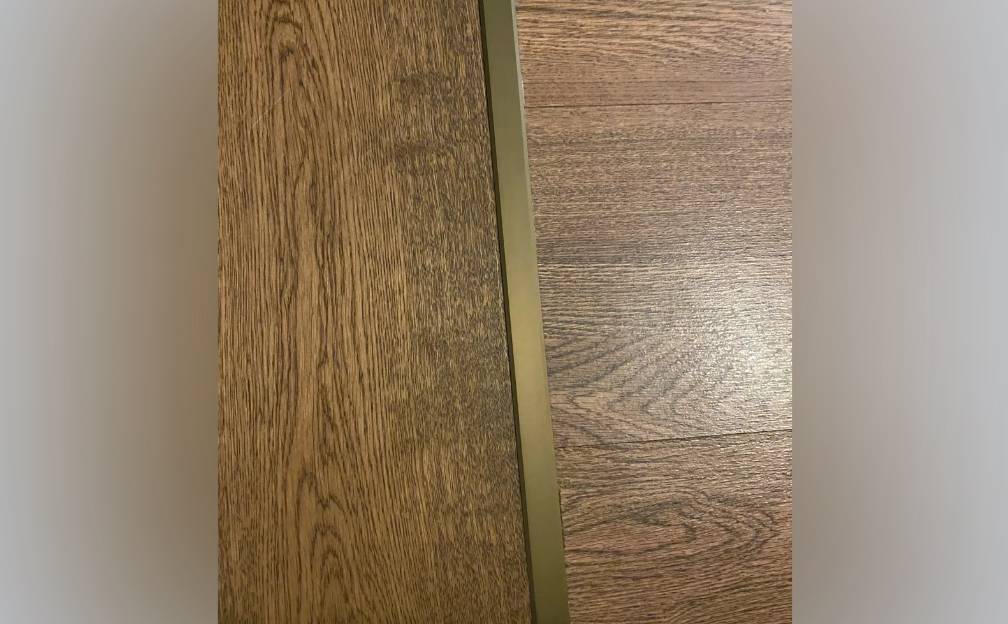 PVS90-06 Профиль Т-образный нержавеющая сталь Антик браш светлый 14мм х 2.7м