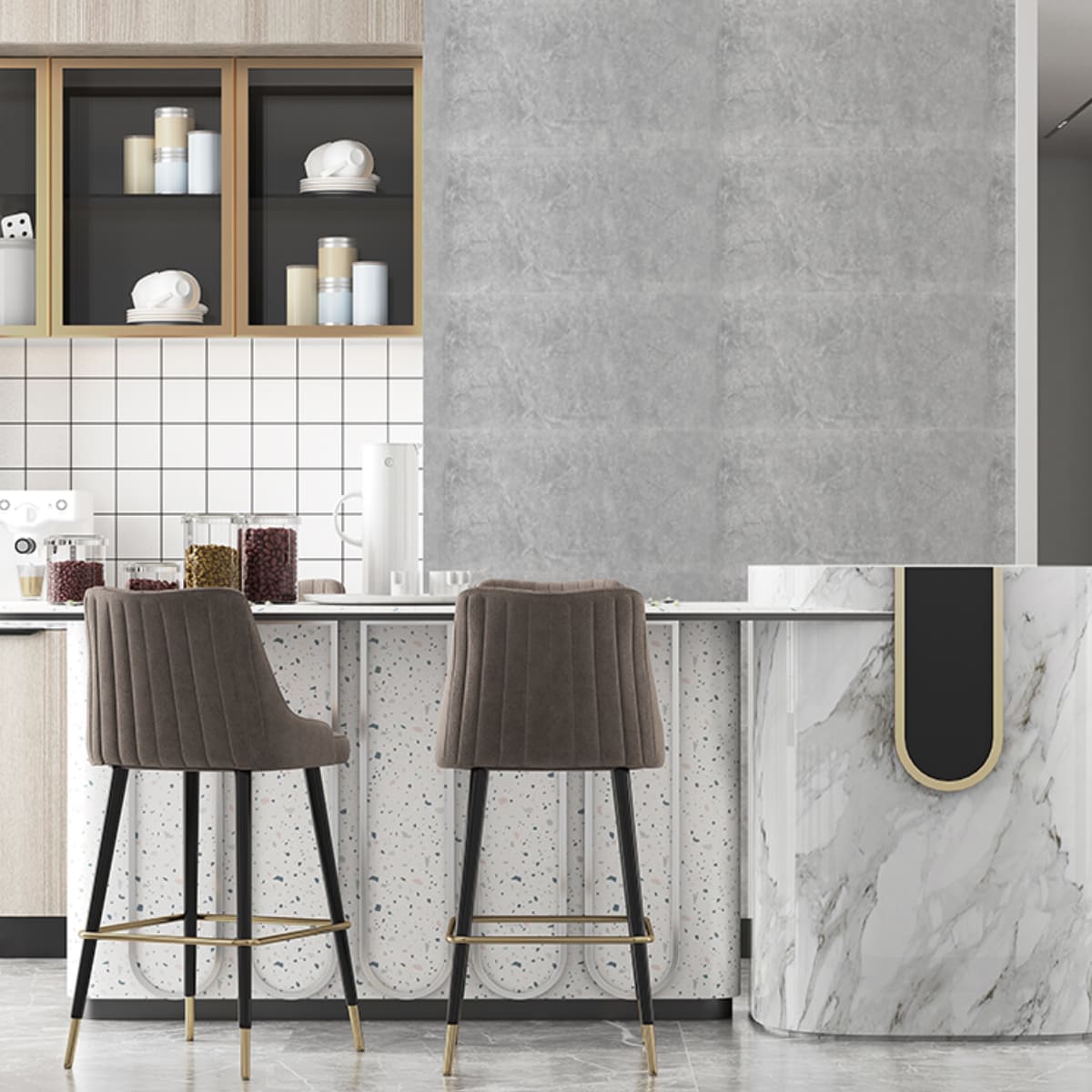 Панель самоклеющаяся ПВХ 300х300 мм 6шт/уп Мрамор Нова Ирис. Цена указана за 0,54 м²