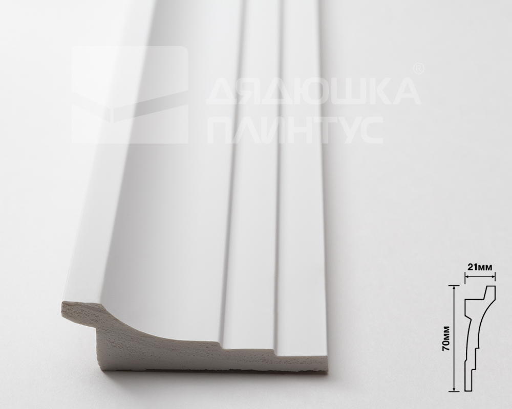 Плинтус потолочный из полистирола высокой плотности HI-WOOD A70V1 70х21мм 2,0м