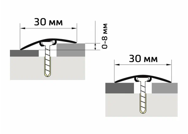 Разноуровневый порог с дюбелем MAGIC STICK. 30 мм 0,9 м Дуб аляска