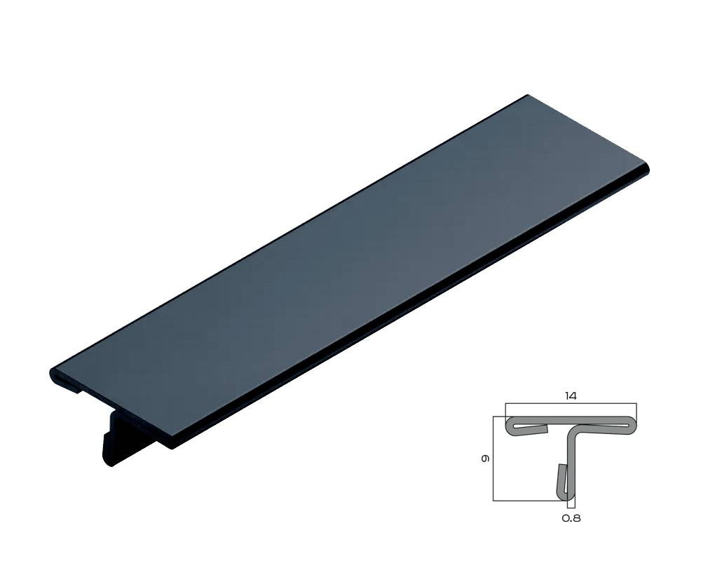 PVS90-19 Профиль Т-образный нержавеющая сталь Черный Зеркальный 14мм х 2.7м