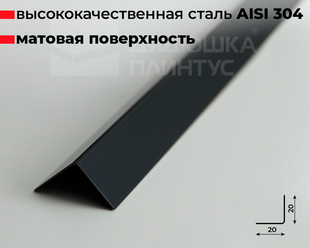 Профиль окантовочный ПУ 20НСМ(304).2700.015 2,7 м Черный