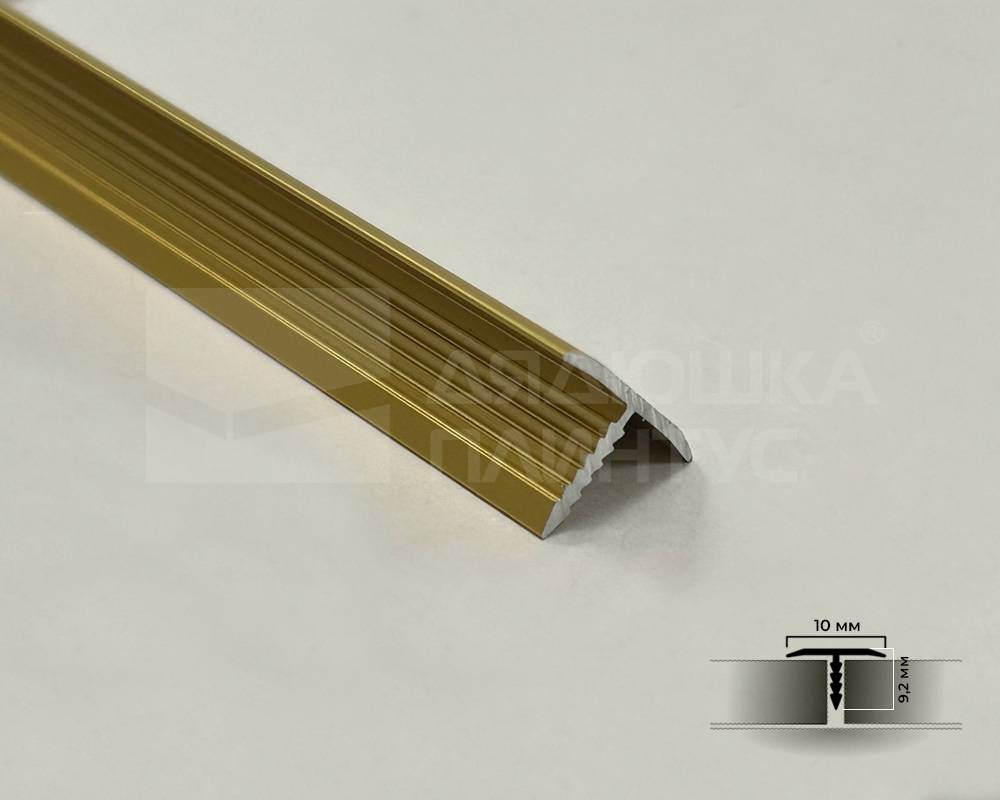 PV101-04 Профиль T-образный плоский MG Золото матовое 10мм х 2.7м