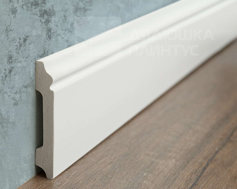 Плинтус из полистирола высокой плотности Волшебная Палочка 80*12*2000. MSPOL 102 Белый под покраску