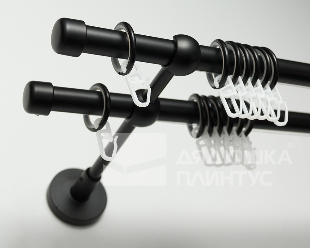 Карниз двухрядный кованый УЮТ D25мм 3,2м Черный