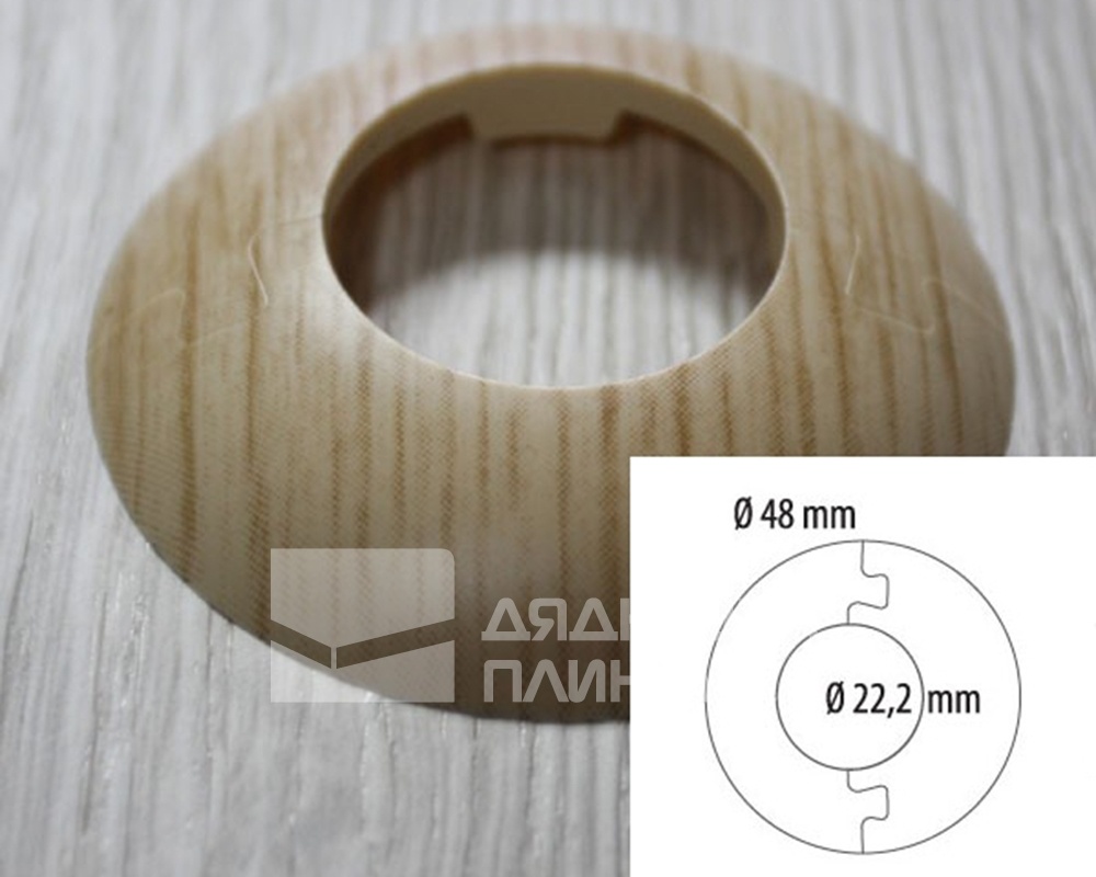 Розетта для труб ПВХ Cezar D22 M137 Дуб риверсайд