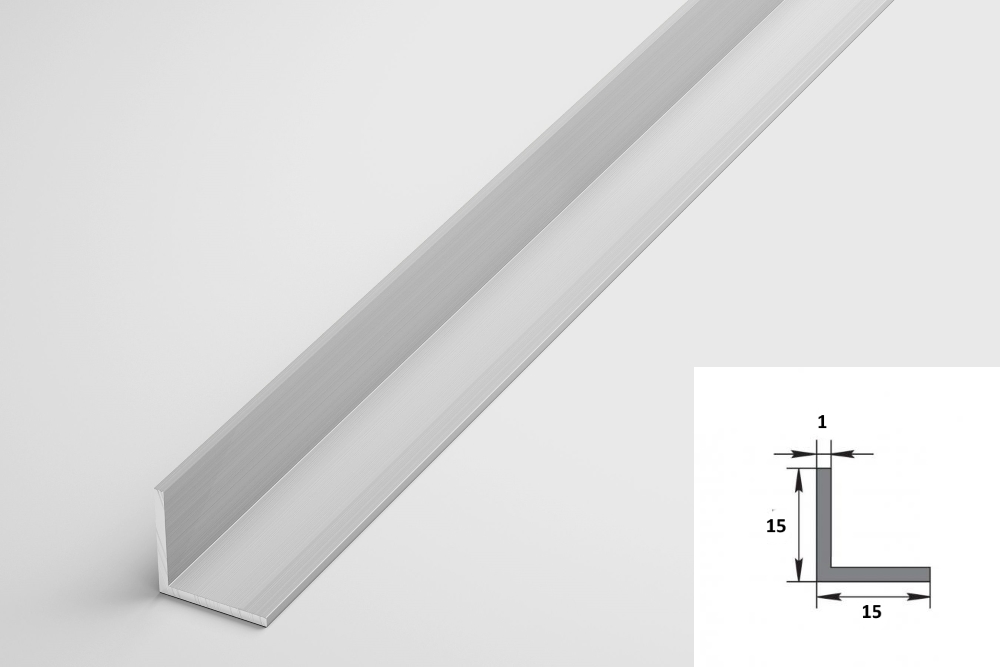 Уголок равнополочный 15х15 мм Уп 04.2000.500 Без окраса