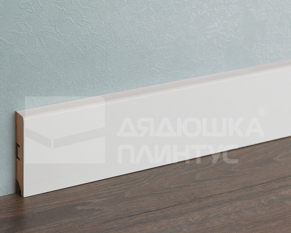 Плинтус МДФ Smartprofile 3D wood 80А Белый под покраску