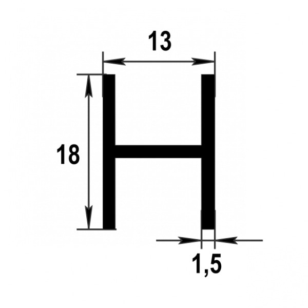 Двутавр 18х13х18 мм Дт 02.2000.504л Бронза. Цена за 5 штук.