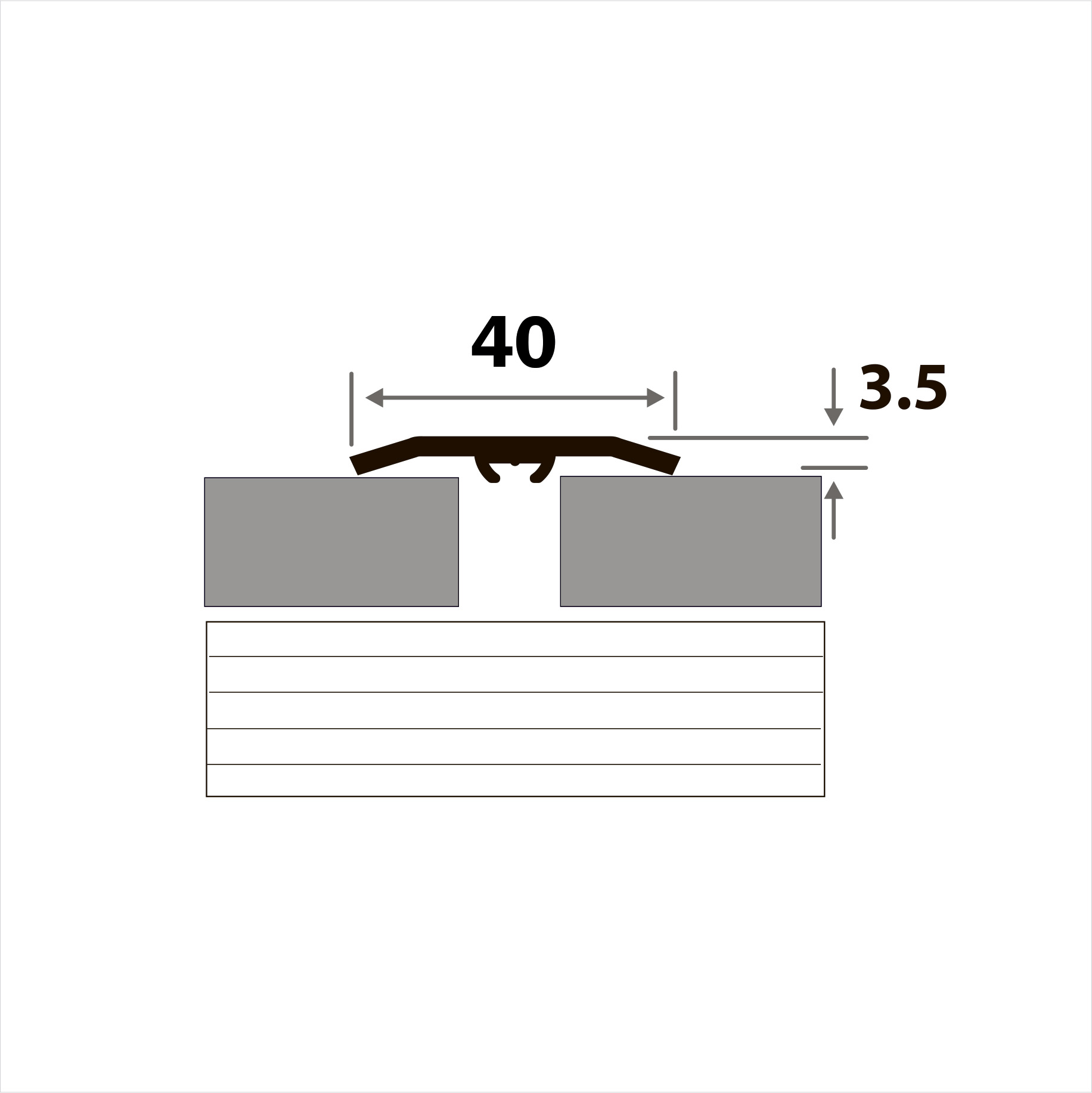 Профиль стыкоперекрывающий ПС 40НС.900.001 Матовый